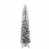 vidaXL Slim Artificial Christmas Tree with Flocked Snow Green 7 ft PVC - 3 of 4