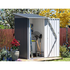 Sandinrayli 3x3 FT Outdoor Storage Shed Metal Building for Backyard Garden Patio Lawn Storage, Grey - 1 of 4