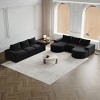 Modern Curved Chenille Sectional Sofa with 2 Chaise Lounges, Convertible L-Shaped 6-Seat Modular Couch for Living Room & Bedroom–The Pop Home - 3 of 4