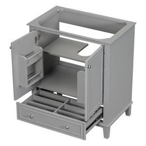 SEVOBAL Bathroom Vanities 30 Inch Bathroom Vanity Base with Storage Cabinet and Adjustable Shelf for Bathroom, Gray, 29.5"*17.8"*33.8" - 1 of 4