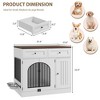 37 Inch Wooden Dog Crate Furniture – Multi-Functional Kennel with Storage & 360° Rotating Bowls, for Small to Large Dogs - 4 of 4