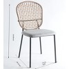 NicBex Set of 4 Rattan Backrest Dining Chair Modern Upholstered Padded Seat Side Chair with Metal Legs for Dining Room - 3 of 4