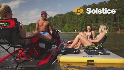 Solstice 8 x 5 ft Yellow and Gray Inflatable Floating Dock Platform