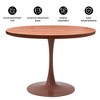LeisureMod 36" Round Dining Table with MDF Top and Cherry Base – Modern Kitchen Dining Room Table - 4 of 4