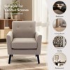 CuisinSmart Living Room Upholstered Armchair, Modern Upholstered Fabric Accent Armchair with Wood Legs&Thicker Seat Cushion for Bedroom Office - 4 of 4