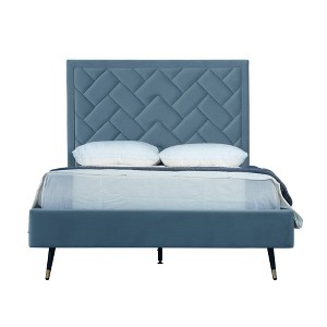 Manhattan Comfort Crosby Modern Velvet Upholstered Bed - 1 of 4