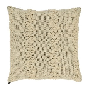 Saro Lifestyle Outdoor Dreamscape Throw Pillow Cover, Beige, 20"x20" - 1 of 3