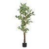 KWPZQEB Artificial Ficus Tree with Black Planter, Realistic Faux Silk Indoor Outdoor Plant for Home Office Living Room, Porch, Garden Decor - 3 of 4