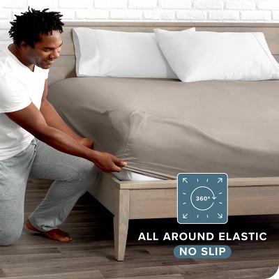 Twin Khaki Ultra-Soft Microfiber Deep Pocket Fitted Sheet