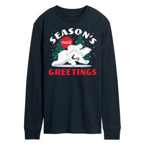 Men's - Coca-Cola - Seasons Greetings Polar Bears Long Sleeve Graphic T-Shirt - 1 of 4