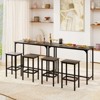 Tangkula Bar Table and Chairs Set, 47.5" Rectangular Pub Table with 2 Stools Counter Height Table Set - 4 of 4