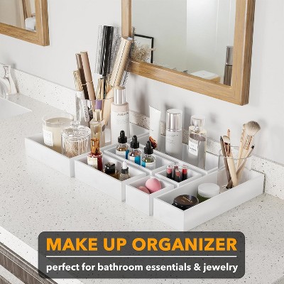 SpaceAid 7-Piece Bamboo Drawer Organizer Set – Multi-Use Divider Bins for Kitchen, Bathroom, Office, and Makeup Storage, White — фото 5
