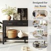 59.1" Black Farmhouse Entryway Table with 3 Drawers Minimalist Sofa Table for Living Room Hallway Kitchen Bedroom and Office - 3 of 4