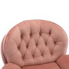 XINGHANZHENXUAN Modern Velvet Accent Chair with Ottoman, Armless Lounge Set for Living Room, Bedroom - 2 of 4