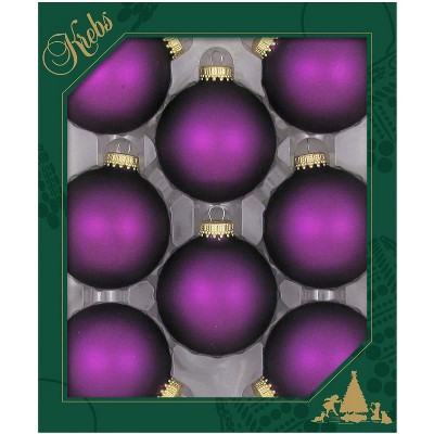 Christmas By Krebs - 67mm / 2.625" Designer Glass Baubles [8 Pieces]