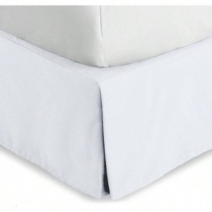 King Bed Skirt - 15 - Inch Drop, White, Center Corner Pleats 78" X 80" - 1 of 4