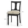 ADILE Wood Dining Chairs Set of 2, Farmhouse Dining Room Chair with Cushion Seat, Black - 2 of 3