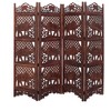 Royal Hampton - Hand Carved Foldable 4 Panel Wooden Room Divider with Elephant Design - 2 of 4