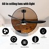 Airsurfer 60" Modern Matte Black Propeller Ceiling Fan with Color-Changing LED Light & Remote, 3-Blade Design - 3 of 4