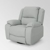 Malic Classic Leather Swivel Recliner Light Gray - Christopher Knight Home - 2 of 4