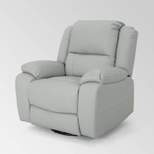 Malic Classic Leather Swivel Recliner Light Gray - Christopher Knight Home