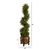 Nearly Natural 4.5-ft Spiral Cypress Artificial Tree in Decorative Planter with 80 Clear LED Lights UV Resistant (Indoor/Outdoor) - 2 of 4