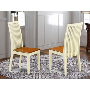 HomeStock Coastal Cool Dining Chair with Slatted Back - 1 of 3