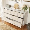 Modern White Dresser for Bedroom, Slim 3 Drawer Dresser, Wooden Chest of Drawer with Metal Legs, TV Stand Storage Organizer Cabinet for Apartments - 2 of 4