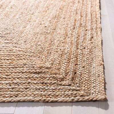 Natural Handmade Flat Woven Jute Area Rug, 5' x 8'