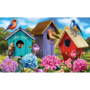 Briarwood Lane Doormat 30x18 Indoor Outdoor Colorful Birdhouses Spring For Spring Doormat - 1 of 4