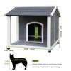 Kumasinova Dog Crate Furniture,Dog Kennel Outdoor Wooden Pet Shelter with Porch,Waterproof and Windproof Outdoor Dog House for Medium Dogs,Grey - 2 of 4