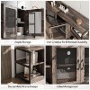 63" Industrial Farmhouse TV Stand for 75 Inch TVs, Weight Capacity 500LB, Media Console with Double Mesh Doors, Storage Cabinet for Living Room - 3 of 4