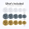 EpiqueOne 20-Piece Tissue Paper Pom Poms Party Decoration Kit - Gold, Silver & White | Different Sizes - 6", 8", 10", 12" & 14" - 2 of 4