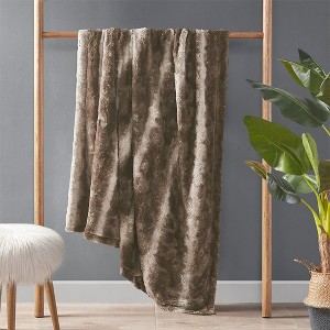 Sapphtopaz 60"x70" Oversized Faux Fur Blanket, Warm Soft Throw Blanket for Bed with Solid Reverse, Oeko-Tex Certified Bedding for Room Decor - 1 of 4
