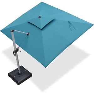 PURPLE LEAF 9' X 11' Patio Umbrella Outdoor Rectangle Umbrella Silvery Cantilever Outdoor Umbrella for Garden Deck Pool Patio - 1 of 4