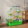 PawHut Extra Large 23" Hamster Cage with Tubes Tunnels Portable Carry Handles, Rat House and Habitats 5-Tier with Wheel Water Bottle Food Dish - 2 of 4