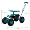 INFURNIC Kick Scooters Rolling Garden Cart with Swivel Seat and Storage Tray for Easy Gardening, Green, 42.5"*17.7"*22.4" - 2 of 4