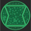 Women's Marvel Black Widow St. Patrick's Day Clover Black Widow Logo T-Shirt - 2 of 4