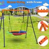 32" Saucer Swing with Stand for Kids Outdoor, 440lbs Saucer Swing Set with Heavy-Duty Metal A-Frame and Adjustable Ropes - 2 of 4