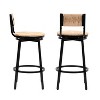 PAGED Bar Stools Set of 2 Modern Swivel Counter Stools with Hand Woven Seat and Metal Frame for Dining Room - 2 of 4
