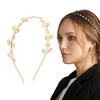 Unique Bargains Women's Cute Shell Leaf Headbands Gold Tone 1 Pc - 2 of 4