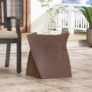 Coffee Table, Minimalist Refined Structure Magnesium Oxide End Table 20.50" Wx20.50" Dx18.00" H - 1 of 4