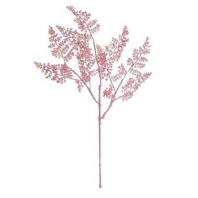 Northlight 33” Pink Glitter Fern Artificial Christmas Spray