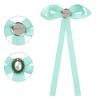 INSPIRE CHIC Women's Pre-Tied Long Ribbon Bowknot Faux Pearl Brooch Pin Tie - 3 of 4
