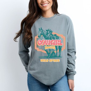 Simply Sage Market Wild Spirit Distressed Garment Dyed Long Sleeve - XL - Grey - 1 of 4
