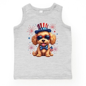 The Juniper Shop Patriotic Fluffy Dog Youth Tank Top - 1 of 4