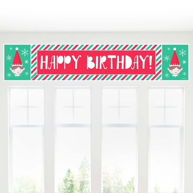 Big Dot of Happiness Elf Squad - Kids Elf Christmas and Happy Birthday Decorations Party Banner, 5 of 8