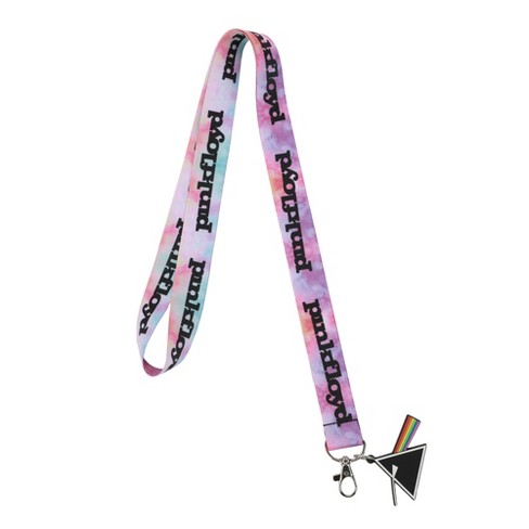 Pink Floyd Repeat Logo & Prism Charm Tie-Dye Lanyard With ID Sleeve - image 1 of 2