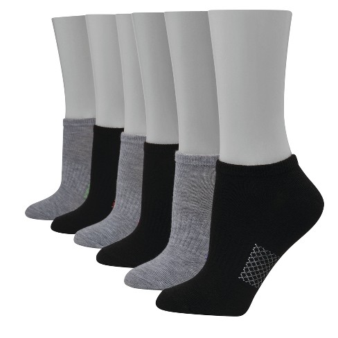 Hanes Premium Women's 6pk Cushioned Low Cut Socks - Black 5-9 : Target