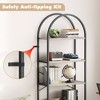 5 Tier Bookcase Arched Display Racks Tall Standing Bookshelves Metal Frame Open Storage Rack Shelf Large Book Shelf for Bedroom, Living Room - 3 of 4